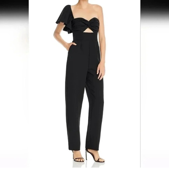 KEEPSAKE the Label Pants - $5/$25 Keepsake The Label One Shoulder Twist Black Jumpsuit Size 6 Medium